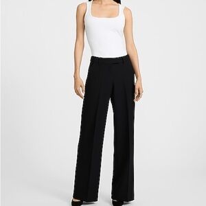 Express Black Editor Studio Stretch Twill Mid Rise Trouser Size 6R Like New